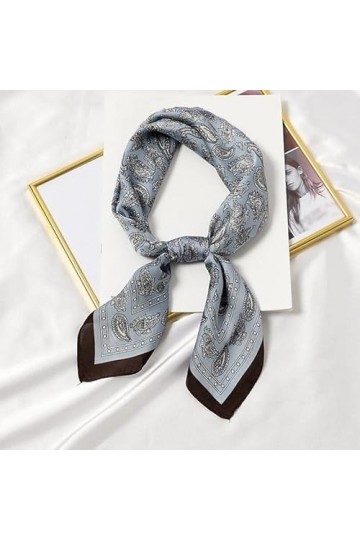 HEIMP Foulard for Cheveux en Soie for Femme, Bandeau Multifonction à Pois cajou Fille Petite tête carrée Foulards Foulards So