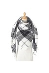 Echarpe Foulard Châle à encolure écharpe à carreaux châle douce femme chaude chaude tricoté cachemire femme treillis poncho c