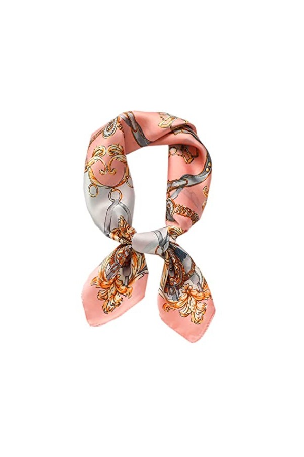Foulard carré en satin de soie pour femme/homme, Wl7002_02 Rose