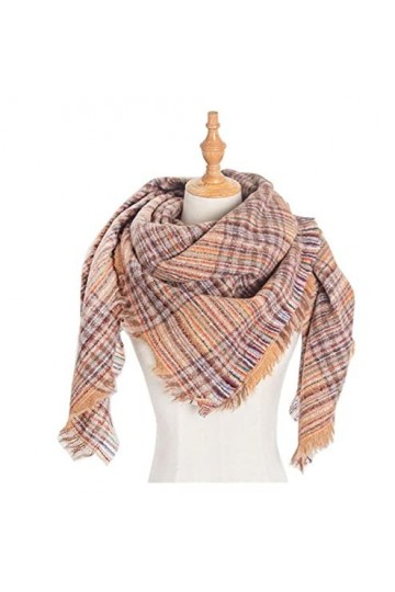 Echarpes Et Foulards Femme Écharpe Carrée Chaude Dhiver De Conception De Rayure De Plaid Pour Des Femmes Écharpes Châles De 