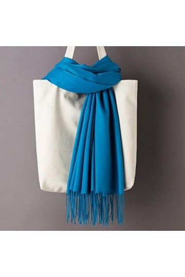 ROBAUN Foulard en Coton pour Femme Dame Couleur Unie Gland Mince Foulards Doux Plaine Châle Foulard Viscose Hiver Chaud Wrap 