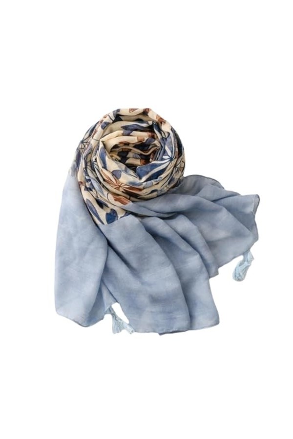 SOCUY Echarpe Châle Foulard Etole Écharpe En Fil Imprimé Fleur, Châle Léger, Protection Solaire Pour Femmes Et Filles Écharpe