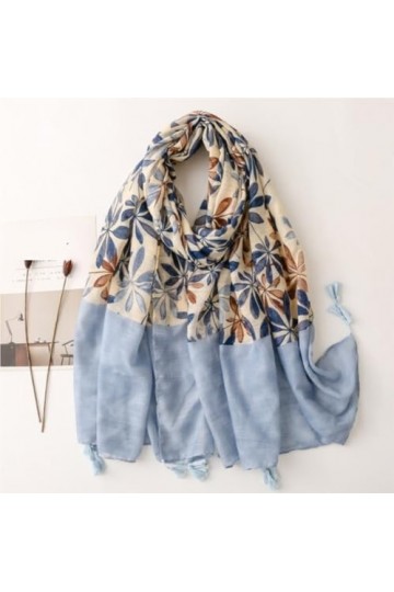 SOCUY Echarpe Châle Foulard Etole Écharpe En Fil Imprimé Fleur, Châle Léger, Protection Solaire Pour Femmes Et Filles Écharpe