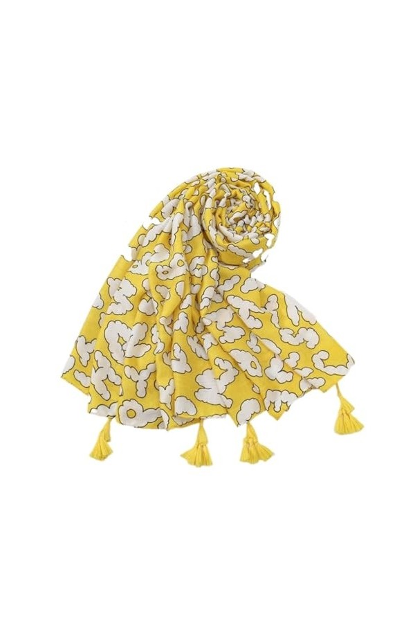 Echarpe Châle Foulard Etole Écharpe Femme Jaune Décoration Châle Écharpe De Protection Solaire Pour Voyage Plage Écharpe Foul