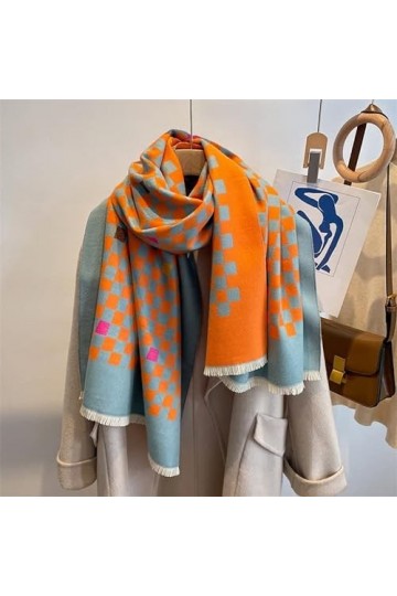 OUSIKA Hiver Épais Chaud Wrap Foulard Étole, Femmes Boucle Plaid Fringe Couverture Châle Cachemire Poncho Écharpe Hijab Foula