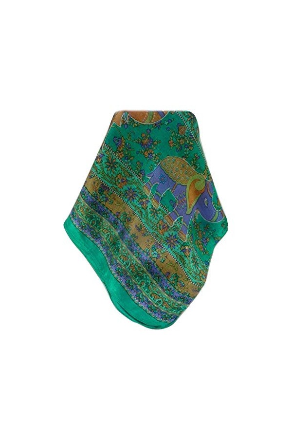Pashmina & Silk Foulard Traditional Soie de Mûrier Pyar Emerald