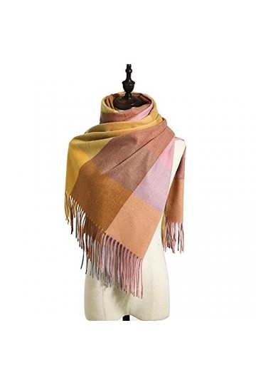 Foulard Echarpe Scarf Scarves Marque De Luxe Femmes Écharpe À Carreaux Chaud Châle Wrap Bandana Long Gland Femelle Foulard Ép