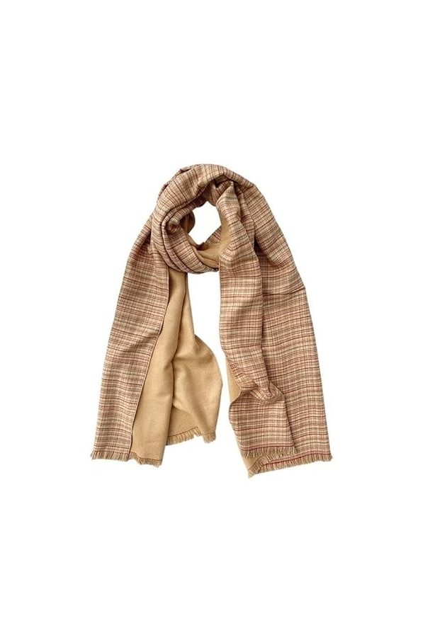 KIZQYN Foulard Femme Écharpes à Carreaux Cravates polyvalentes en Automne et en Hiver Portez Un Cadeau châle Chaud à Double U