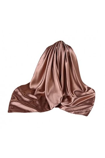 HYCLAM Écharpes Hijab pour Femmes, Écharpe de Cheveux en Satin de Soie, Foulard Femme Couleurs Solides, 90 * 90Cm Carré Châle