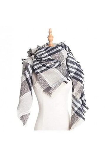 HALAHAI Écharpe Etole Foulard Echarpe Écharpe Carrée Chaude Dhiver De Conception De Rayure De Plaid Pour Des Femmes Écharpes
