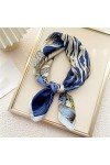 BYFOX Écharpe carrée en Soie imprimée, 70 cm Cravate Châle Wraps Femmes Foulard en Satin Bande de Cheveux Foulards Écharpe C