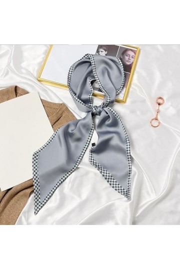 BREWIX Châle écharpe Enveloppant Multifonctionnel, Femmes Dames Foulards Motif élégant Soie Cheveux fête écharpes Maigres éch