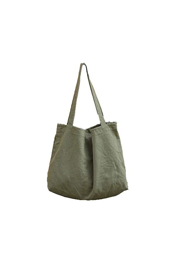 BOBILIKE Yaruoda Sac à main en toile pour femme, Beige/blanc. , Taille unique