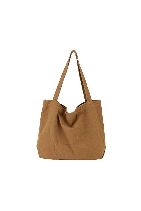 BOBILIKE Yaruoda Sac à main en toile pour femme, Beige/blanc. , Taille unique