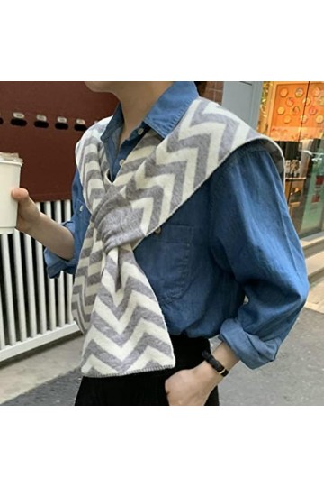 Bysonglezai Foulard Femme Echarpe Écharpe Châle Homme Foulards Tricoter Simple Style Coréen avec Une Petite Écharpe Chaude Éc