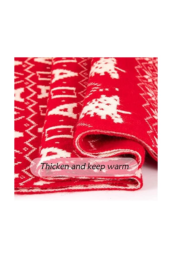KIZQYN Foulard Femme Écharpe Rouge Chaude Mode Polyvalent Style Mignon Cou Noël châle épaissi, 190cm Foulard
