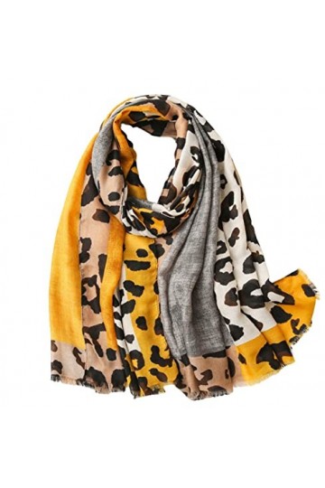 Bysonglezai Foulard Femme Echarpe Écharpe Châle Homme Foulards Nouvelle Écharpe Patchwork Léopard Wrap Écharpes Minces Rouge 