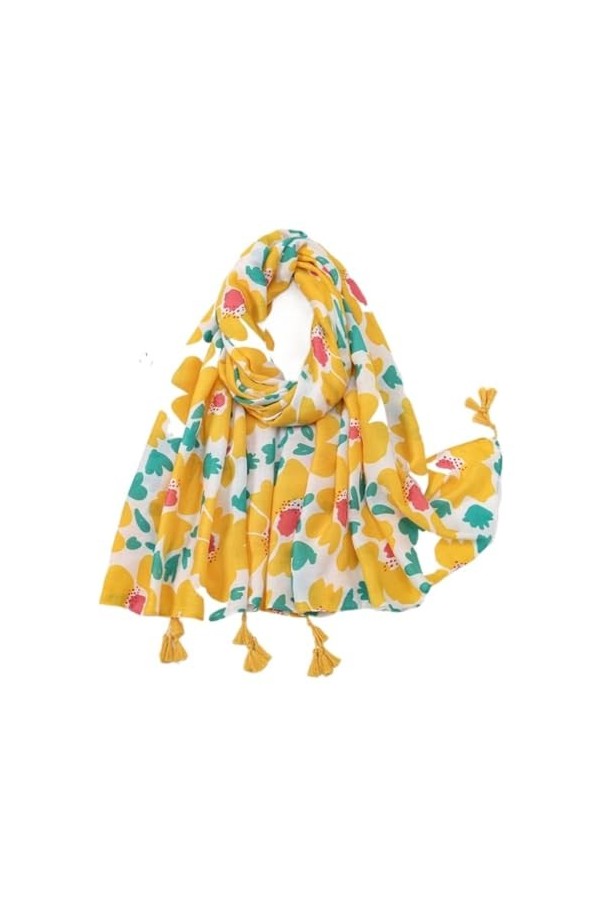 Écharpe Etole Foulard Echarpe Écharpe Femme Jaune Décoration Châle Écharpe De Protection Solaire Pour Voyage Plage Châle Col
