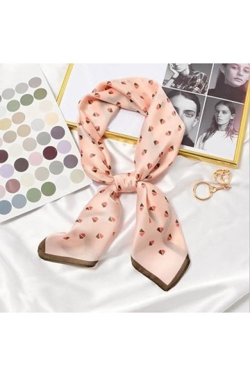 BREWIX Femmes Wraps Foulards, Petit Triangle Imprimé Casual Satin Petit Carré Multifonction Polyester Foulard en Soie Foulard