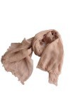 SANDNE Écharpes en lin for dames, foulard de couleur unie, turbans for femmes Color : Pink Coffe 