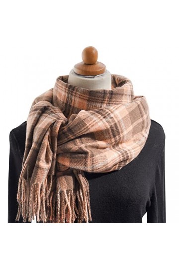 Écharpe dhiver pour femme Grande étole douce Foulard en laine de cachemire chaud Pashmina Élégant Châle à carreaux léger Gra