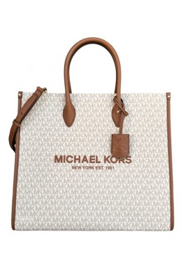 Michael Kors Mirella Grand sac fourre-tout Signature MK, Vanille Mk
