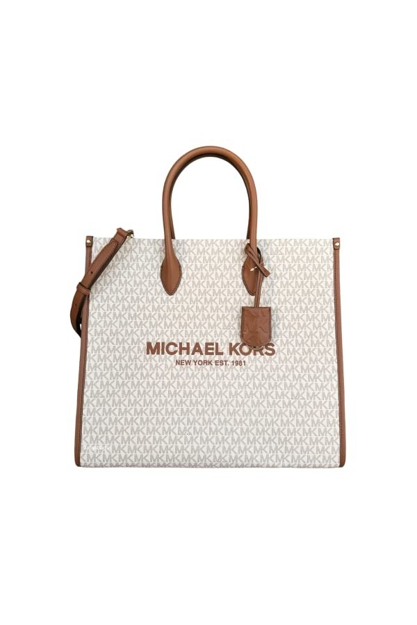 Michael Kors Mirella Grand sac fourre-tout Signature MK, Vanille Mk