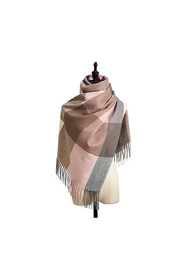 RILOOP Écharpe Châle Hiver Plaid Écharpe Épaissir Chaud Châle Femmes Écharpes Gland Foulards Grand Foulard Doux Foulards Wrap