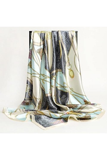 ROBAUN Écharpe en Soie Polyvalente Femmes Grand Châle Imprimé Floral Étoles Carré Bandana Marque De Luxe Foulard Femme Foular