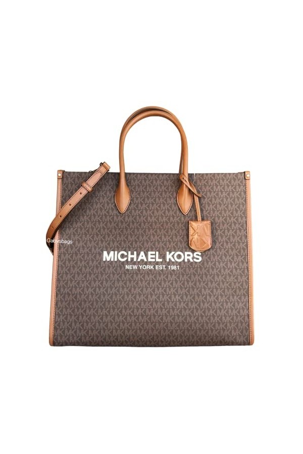 Michael Kors Mirella Grand sac fourre-tout Signature MK, Vanille Mk