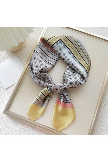 BREWIX Foulard Bandeau carré en Satin for Femme, 70 cm, Foulard for Cheveux, Foulard for Femme, châle en Soie for Femmes Foul