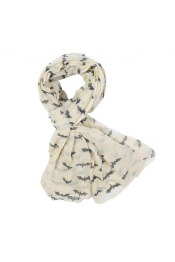 HALAHAI Écharpe Etole Foulard Echarpe Écharpe Femme En Polyester Imprimé Chauve-souris DHalloween Légère De 180 Cm De Long P