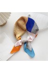 BREWIX Écharpe carrée en Soie de Conception de Patchwork, 70 × 70 cm Bandeau de Cheveux féminins Foulard de Poignet Femmes Fo