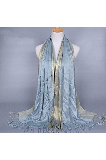 Bysonglezai Foulard Femme Echarpe Écharpe Châle Homme Foulards Écharpe De Luxe en Soie Brillante Brillante Femmes Écharpes Im