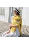 TYUXINSD Belle Écharpe Sun Sun Shairfashion Foulard Style National Soie Soie Soie Floral brodé Sunproderied Sunprotection Châ