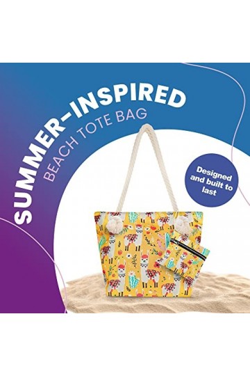 Sac fourre-Tout à bandoulière Llama Beach - Grand Sac de Voyage pour Week-End - Plusieurs Couleurs au Choix Jaune Taille: Tai