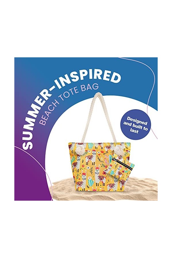 Sac fourre-Tout à bandoulière Llama Beach - Grand Sac de Voyage pour Week-End - Plusieurs Couleurs au Choix Jaune Taille: Tai