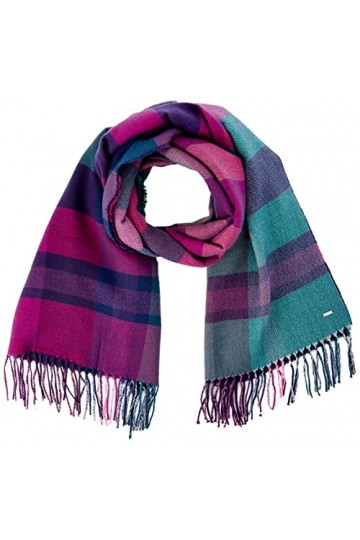 Joules Wetherby Foulard, Carreaux Bleu Marine et Rose, Taille Unique Femme