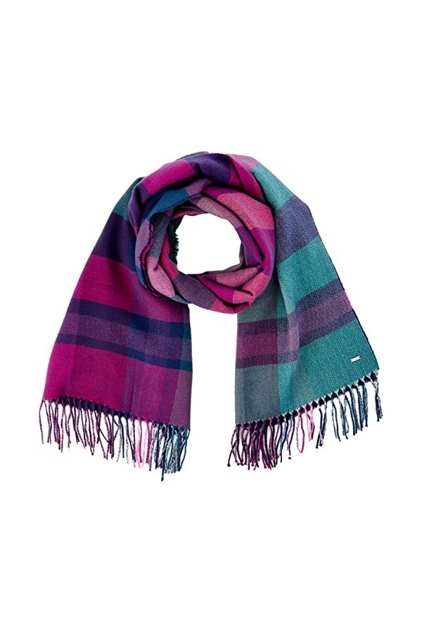 Joules Wetherby Foulard, Carreaux Bleu Marine et Rose, Taille Unique Femme