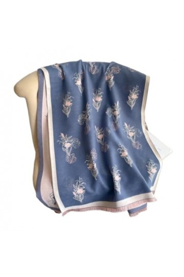 MOBAAK Echarpes Et Foulards Femme Écharpe Chaude Double Face Hiver Automne Imprimé Fleur Châle Épais Pour Les Femmes Foulard 