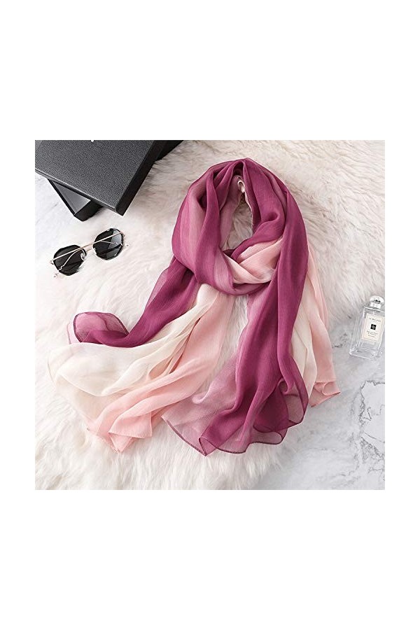 Femme Écharpe Spring Solid Silk Foulard Femmes/Dames Dégimal Long Long Bandana Soft Soft Shrawls Plus Foulard féminin de Plag