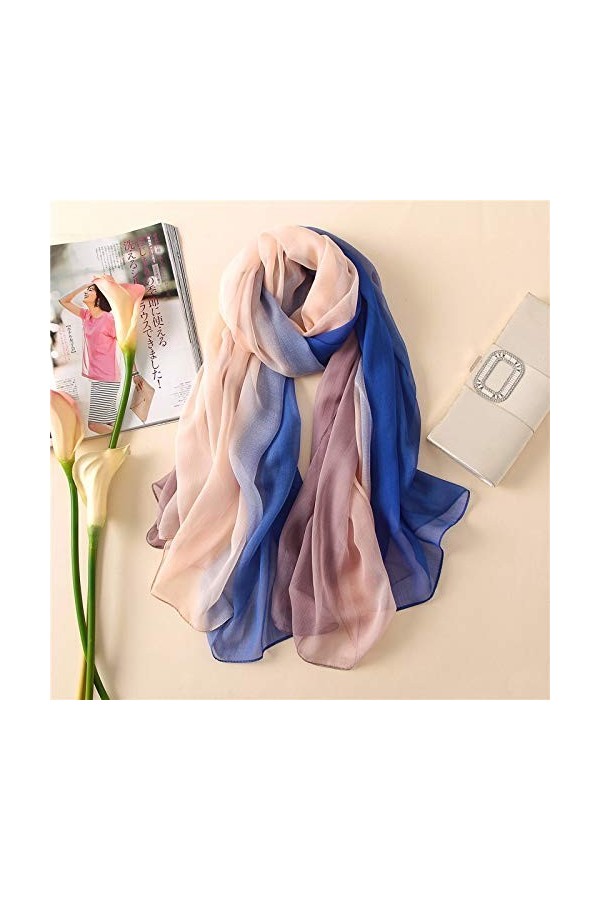 Femme Écharpe Spring Solid Silk Foulard Femmes/Dames Dégimal Long Long Bandana Soft Soft Shrawls Plus Foulard féminin de Plag