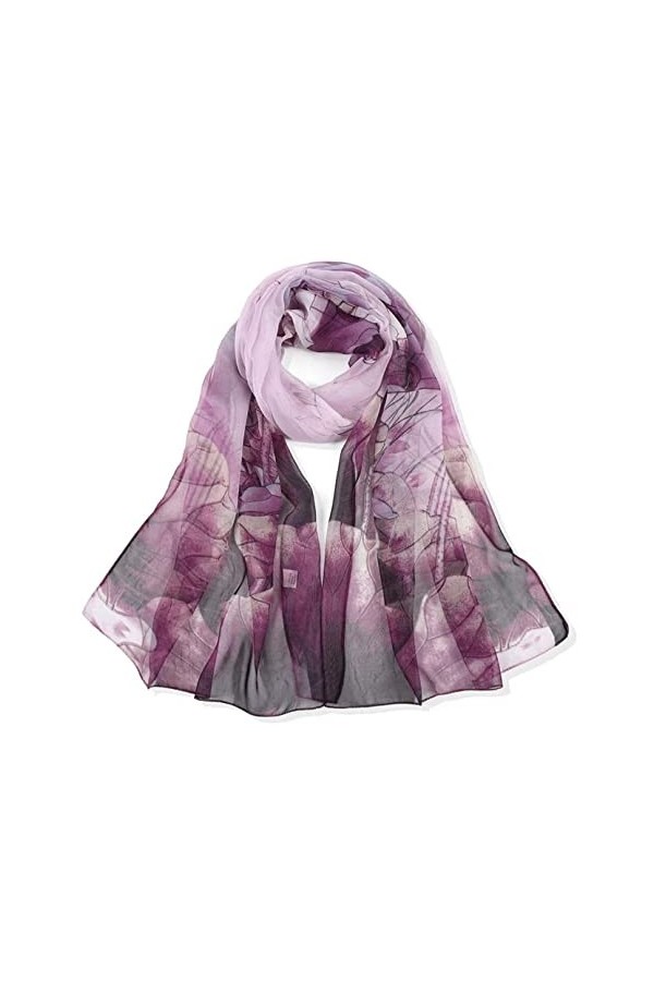 Écharpe Etole Foulard Echarpe Écharpes Pour Femmes Châle Écharpe Douce Et Légère Feuilles Impression Cou Châle Enveloppant Ch