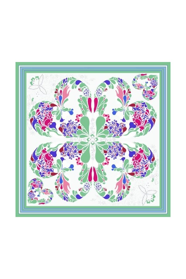 LORENZO CANA Foulard pour la femme – écharpe de 100% soie pour le printemps et l´été, carré avec les mesures de 70 x 70 cm – 