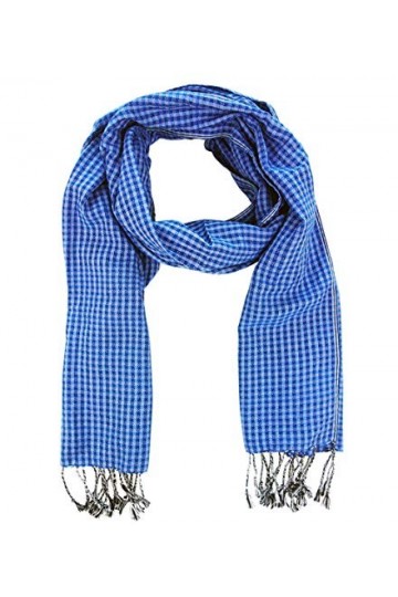 Krama Krama Foulard en coton bleu Outre-Mer