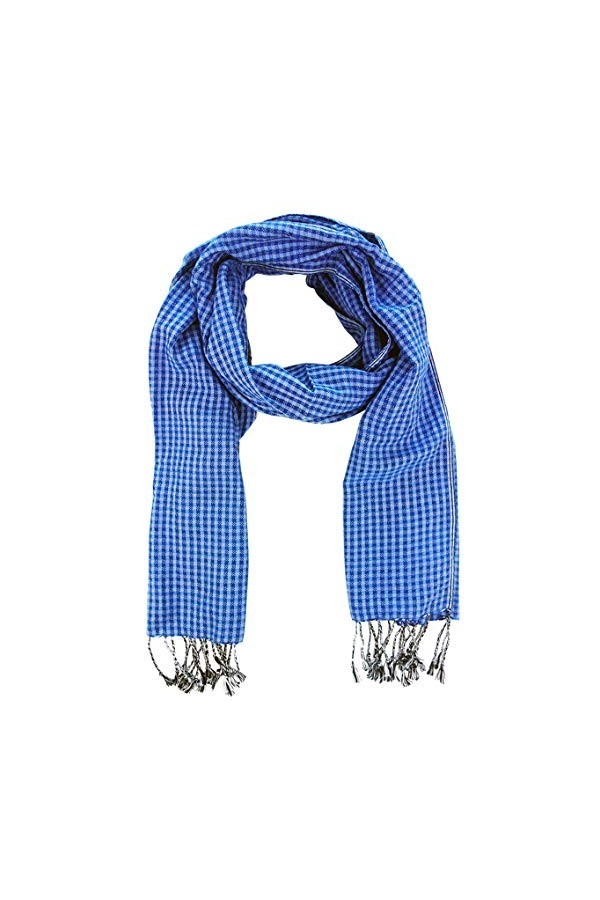 Krama Krama Foulard en coton bleu Outre-Mer