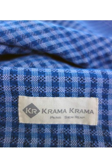 Krama Krama Foulard en coton bleu Outre-Mer