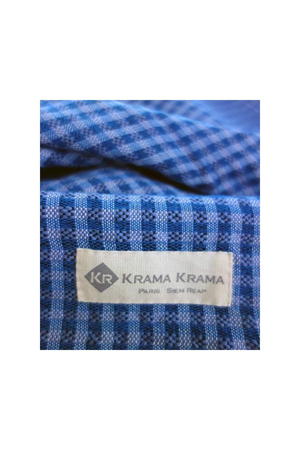 Krama Krama Foulard en coton bleu Outre-Mer