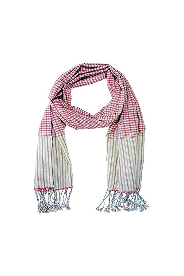Krama Krama Foulard traditionnel du Cambodge rose Rubis