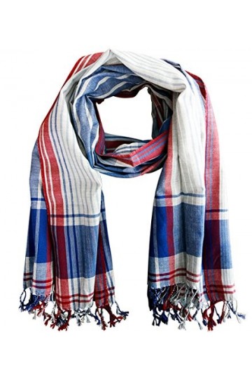 Krama Krama Foulard en coton bleu blanc rouge Citoyen